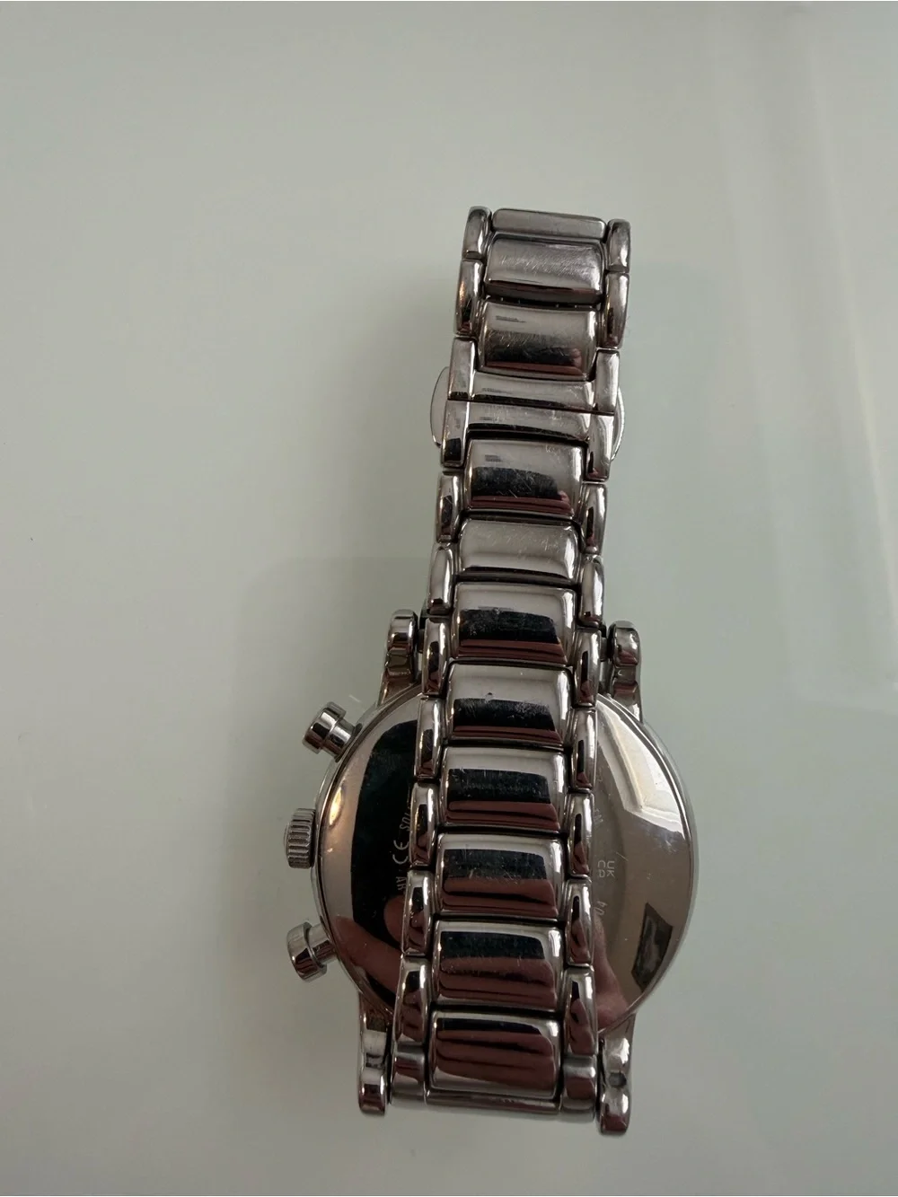 Emporio Armani Men's Stainless Steel Black Dial Chronograph Watch